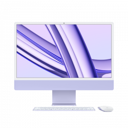 APPLE iMac Z19Q 59,62cm 23,5Zoll Apple M3 8C CPU/10C GPU/16C N.E. 8GB 512GB SSD Gbit Eth. MM MaKey TID DE - Violett