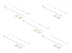 Delock Befestigungssockel 20 x 20 mm mit Kabelbinder L 100 x B 2,5 mm weiß