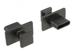 Delock Staubschutz für USB-C Buchse mit großem Griff, 10 Stück, schwarz
