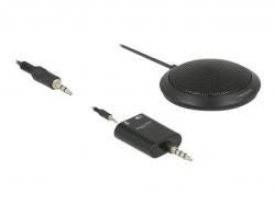 Delock Kondensator Tisch Mikrofon Omnidirektional für Konferenz mit 3,5 mm Klinkenstecker 3 Pin