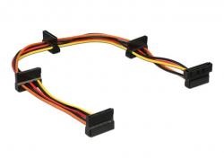 Delock Kabel Power SATA 15 Pin Stecker > 4 x SATA 15 Pin Buchse 40 cm mehrfarbig