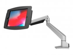 Compulocks iPad Mini 8.3" Space Enclosure Articulating Arm Mount - Befestigungskit (Gelenkarm, Gehäuse) - für Tablett - verriegelbar - hochwertiges Aluminium - Schwarz, Silber - Bildschirmgröße: 21.1 cm (8.3") - auf Konsole montierbar, Tischmontage -
