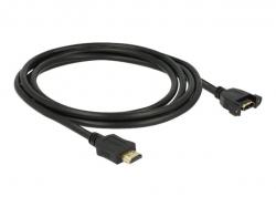Delock Kabel HDMI-A Stecker > HDMI-A Buchse zum Einbau 4K 30 Hz 2 m